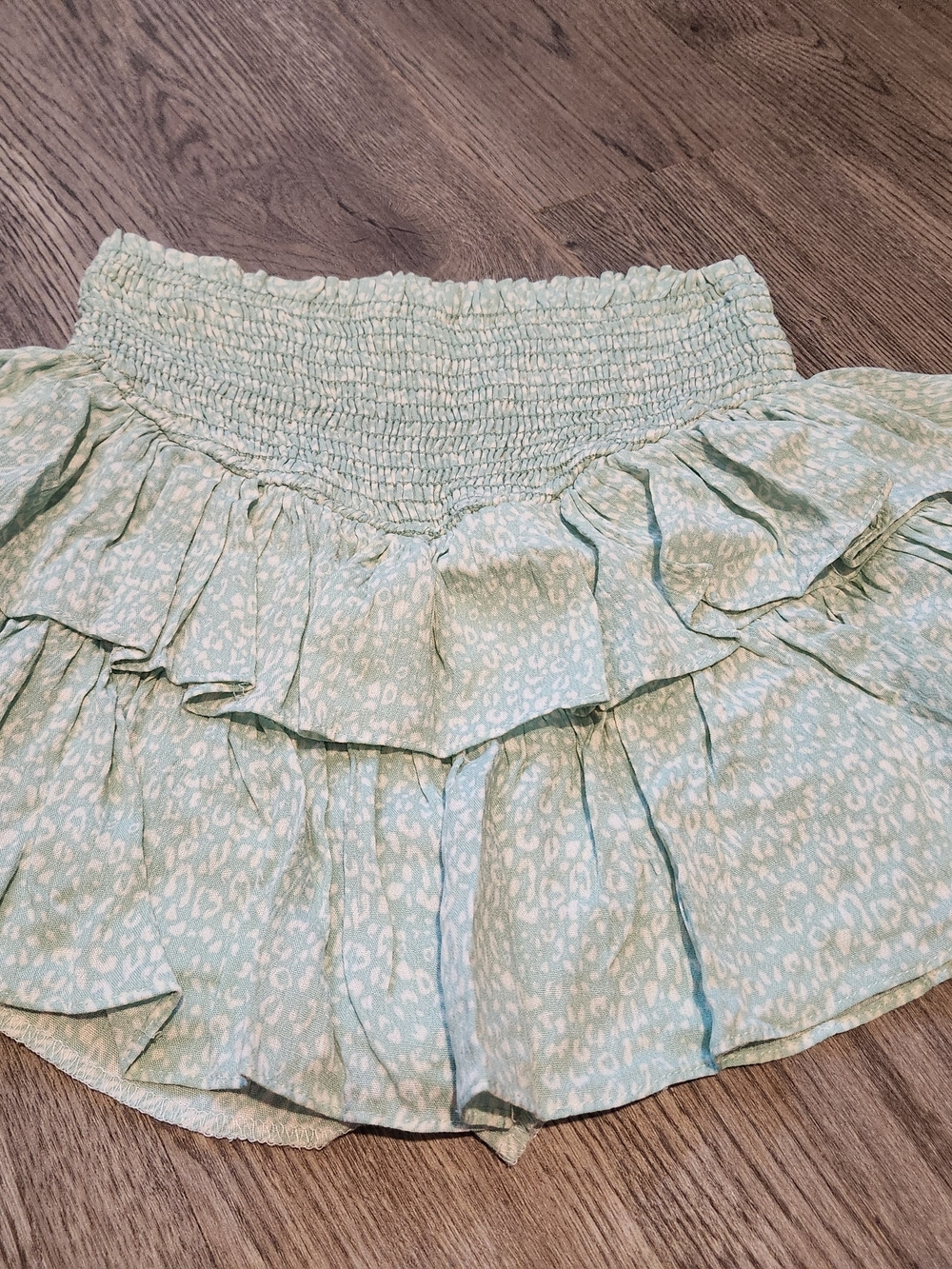 Bluebell Collection Mint Green Smocked Ruffle Mini Skirt